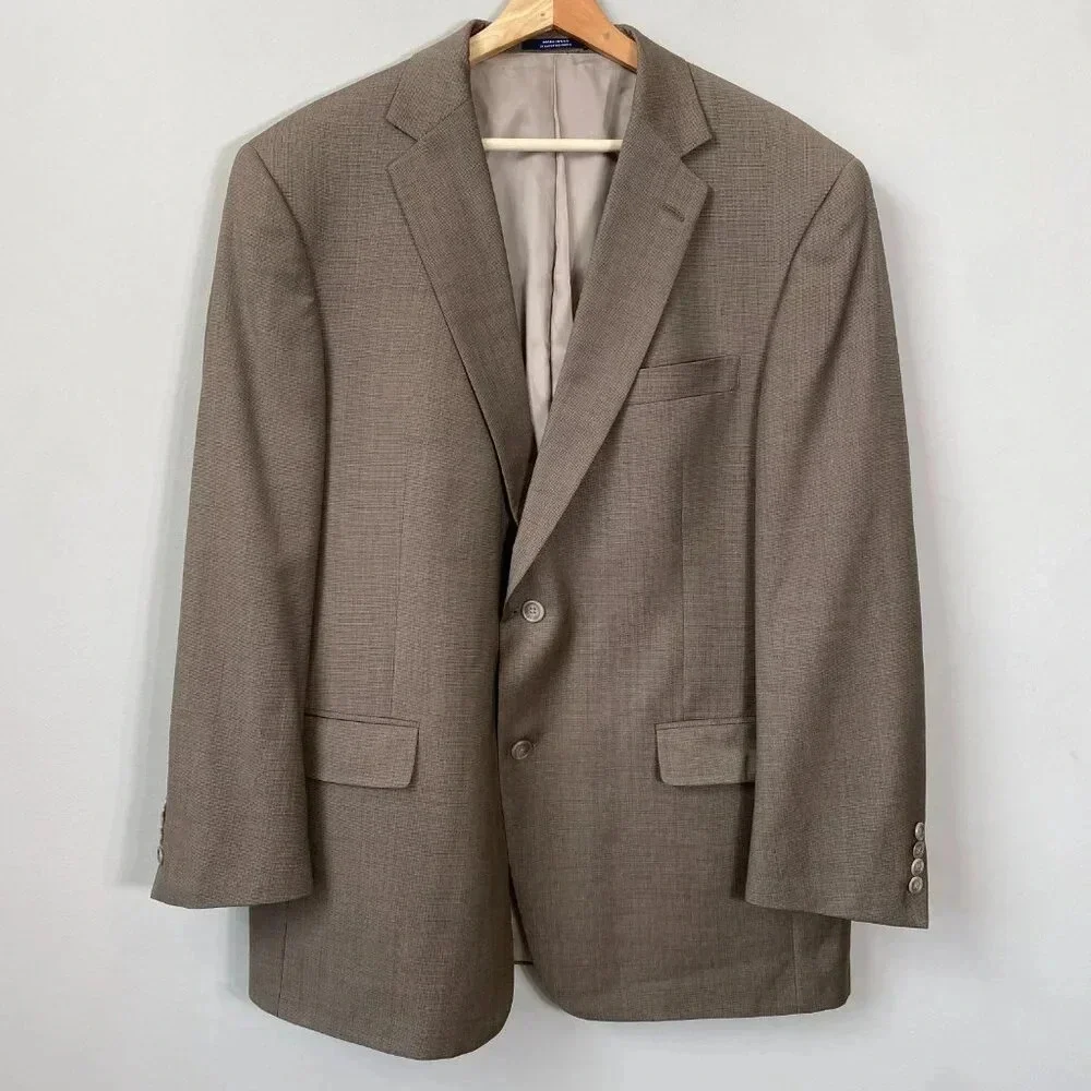 Hart Schaffner Marx Wool Sport Coat Dinner Jacket Blazer Men's 44R Brown Career